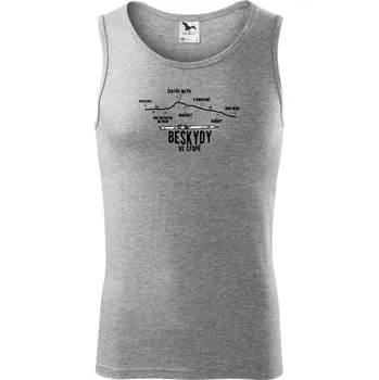 Beskydy ve stopě - Tílko pánské Core - 2XL ( Tmavě šedý melír )