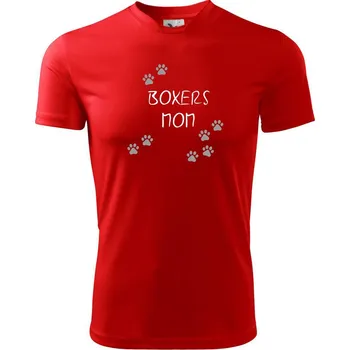 Boxers mom (Německý boxer) (Reflexní tlapky) - Dětské triko sportovní (dresovina) - 134 cm/8 let ( Červená )