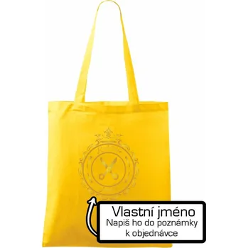 Kadeřnice jméno - Taška bavlněná - 42 x 38 cm ( Žlutá )