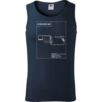 Nákres videohra se zbraní - Tílko pánské Core - XL ( Námořní modrá (velmi tmavá - téměř černá) )