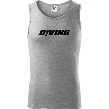 Diving nápis potápěč - Tílko pánské Core - S ( Tmavě šedý melír )