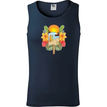 Léto, nanuk, moře, pláž - Tílko pánské Core - M ( Námořní modrá (téměř černá) )