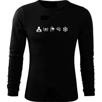 Pánská móda Ikony otužování - Triko s dlouhým rukávem FIT-T long sleeve - S ( Černá )