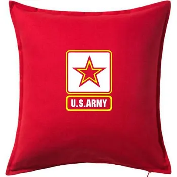 Polštář US ARMY - hvězda - Polštář 50x50 - 50x50 - Včetně výplně ( Červená )