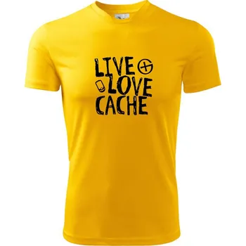 Chlapecké tričko Live love cache - Dětské triko sportovní (dresovina) - 146 cm/10 let ( Žlutá )