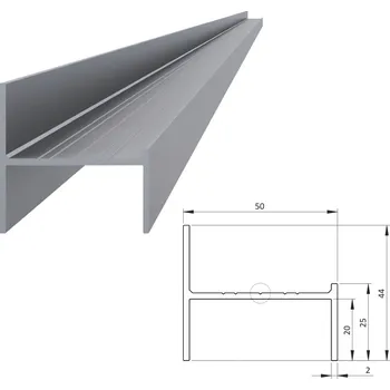 Stavební profil Hliníkový UT profil 50x44mm, na rám, AL-UT50-6
