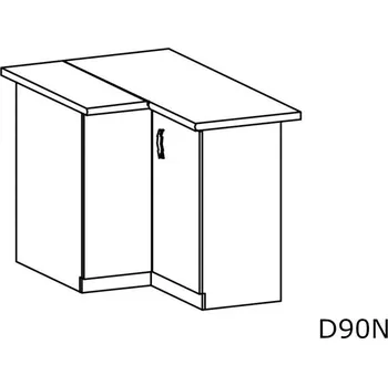 Kuchyňská skříňka MAMBA kuchyňská skříňka rohová Lungo D90N, dub artisan/šedá