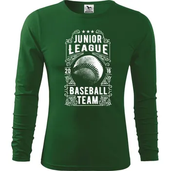 Pánská móda Baseball Team - Triko s dlouhým rukávem FIT-T long sleeve - M ( Lahvově zelená )