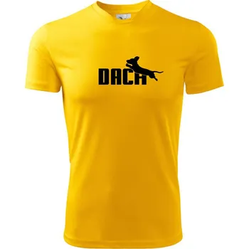 Jezevčík Dach - Dětské triko sportovní (dresovina) - 134 cm/8 let ( Žlutá )