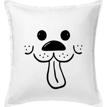 Polštář Pes obličej - Polštář 50x50 - 50x50 - Pouze potah ( Bílá )