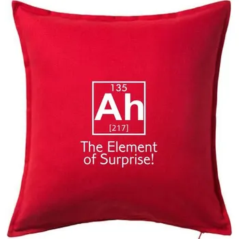 Polštář Ah element of surprise - Polštář 50x50 - 50x50 - Pouze potah ( Červená )