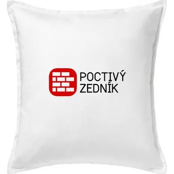 Polštář Poctivý Zedník - Polštář 50x50 - 50x50 - Včetně výplně ( Bílá )