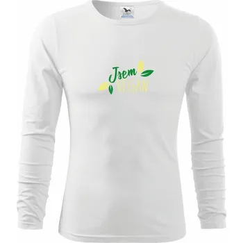 Pánské tričko Jsem vegan / veganka - Triko s dlouhým rukávem FIT-T long sleeve - S ( Bílá )
