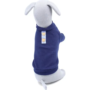 Obleček pro psa Vsepropejska Sitsi tričko s knoflíky pro psa Barva: Modrá, Délka zad (cm): 22, Obvod hrudníku: 32 - 36 cm