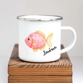 Domovi Bílý plecháček se jménem a růžovou rybou 360ml