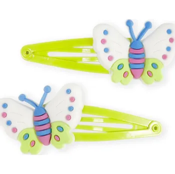 Sponky s motýlem, 2 ks Barva: žlutá