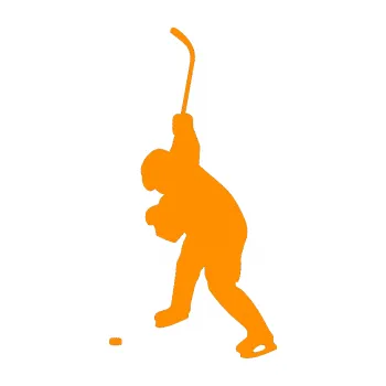 Samolepicí dekorace na vozidlo Hokejista 006 levá (06 - oranžová) SAMOLEPKA NA AUTO, NÁLEPKA, FÓLIE, POLEP, TUNING, VLASTNÍ TEXT, TISK, AUTOSAMOLEPKY.cz, POLEPY, OBRÁZEK, LOGO, 3D STICKERS