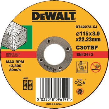 Řezný kotouč DT42273 DEWALT KOTOUČ 115 X 22,23 X 3,0MM NA ŘEZÁNÍ KAMENE