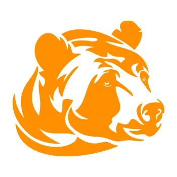 Samolepící dekorace Medvěd 007 pravá hlava (06 - oranžová) SAMOLEPKA NA AUTO, NÁLEPKA, FÓLIE, POLEP, TUNING, VLASTNÍ TEXT, TISK, AUTOSAMOLEPKY.cz, POLEPY, OBRÁZEK, LOGO, 3D STICKERS