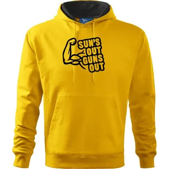 Pánská mikina Suns out guns out - Mikina pánská Cape s kapucí - 3XL ( Žlutá )