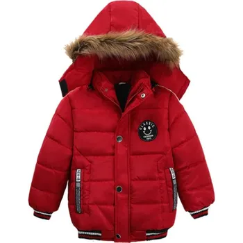 Dívčí bunda Dětská zimní bunda s kapucí a kožíškem Barva: červená s kožíškem, Velikost: 3T