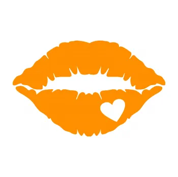 Samolepící dekorace Pusa 004 se srdíčkem pravá (06 - oranžová) SAMOLEPKA NA AUTO, NÁLEPKA, FÓLIE, POLEP, TUNING, VLASTNÍ TEXT, TISK, AUTOSAMOLEPKY.cz, POLEPY, OBRÁZEK, LOGO, 3D STICKERS