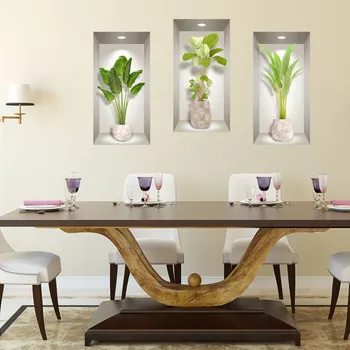 Samolepící dekorace Sada 3 3D samolepek na zeď Ambiance Banana Trees ID_1293944