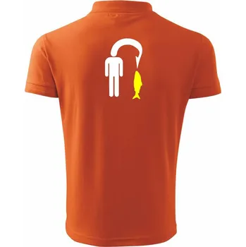Pánská košile Rybaření - Člověk na háčku - Polokošile pánská Pique Polo 203 - XL ( Oranžová )