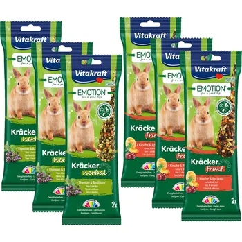 Krmivo pro hlodavce Vitakraft Emotion krekry, byliny a ovoce pro zakrslé králíky, 12 kusů