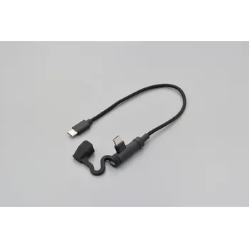 Datový kabel Kabel typ USB-C na USB-C DAYTONA CHARING CABLE 18 W (5 V/3 A, 9 V/2 A, 12 V/1,5 A), délka kabelu 20cm (elektro doplňky pro motorku )