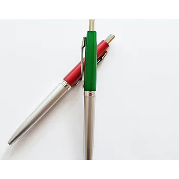 IDEKA Delux kuličkové pero - stříbrné, 0.7 mm, výměnná náplň (Propiska | Kuličkové pero | Pero | Písemné potřeby | Psací potřeby | Stříbrná propiska | Kovová propiska | 0,7 mm | Výměnná tuha | Vyměnitelná náplň | Modrá náplň | Hladké psaní | Plynulé psaní