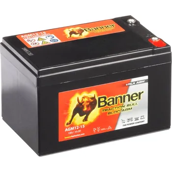 Trakční baterie Trakční baterie Banner AGM 12-15 12V 15Ah C20 / 12Ah C5 Deep cycle (AGM trakční baterie)