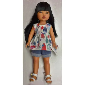Panenka Realistická panenka holčička Umi v riflových kraťasech od firmy Vestida de Azul (Umi - 28 cm )