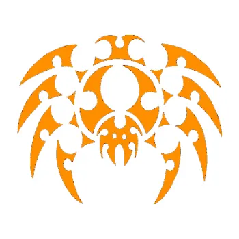 Samolepící dekorace Pavouk 012 (06 - oranžová) SAMOLEPKA NA AUTO, NÁLEPKA, FÓLIE, POLEP, TUNING, VLASTNÍ TEXT, TISK, AUTOSAMOLEPKY.cz, POLEPY, OBRÁZEK, LOGO, 3D STICKERS