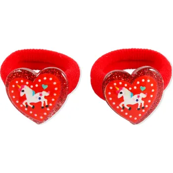 Gumičky do vlasů se srdíčkem, 2 ks Barva: červená