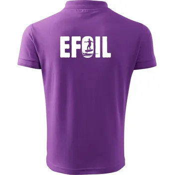 Pánská košile Efoil nápis - Polokošile pánská Pique Polo 203 - L ( Fialová )