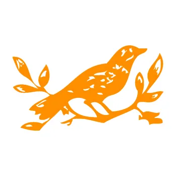 Samolepící dekorace Interiér 003 pravá ptáček na větvičce (06 - oranžová) SAMOLEPKA NA AUTO, NÁLEPKA, FÓLIE, POLEP, TUNING, VLASTNÍ TEXT, TISK, AUTOSAMOLEPKY.cz, POLEPY, OBRÁZEK, LOGO, 3D STICKERS