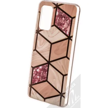Pouzdro na mobilní telefon 1Mcz Geometric Marble Cover ochranný kryt pro Samsung Galaxy A32 růžově zlatá (rose gold)