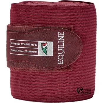 Koňské kamaše Bandáže Equiline -ELASTIC&FLEECE- - Vínová