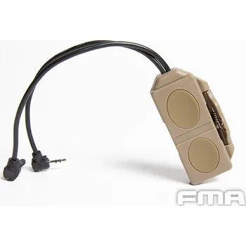 Airsoft FMA FMA duální spínač Dual Switch PEQ, konektory Laser Plug a 2,5 mm bez loga - Písková