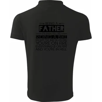 Pánská košile Being a father - bike - Polokošile pánská Pique Polo 203 - 4XL ( Černá )