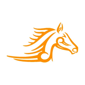 Samolepící dekorace Kůň 081 pravá hlava tattoo (06 - oranžová) SAMOLEPKA NA AUTO, NÁLEPKA, FÓLIE, POLEP, TUNING, VLASTNÍ TEXT, TISK, AUTOSAMOLEPKY.cz, POLEPY, OBRÁZEK, LOGO, 3D STICKERS