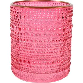 Svícen Skleněný svíce Nelle rosa 10x8,5 cm