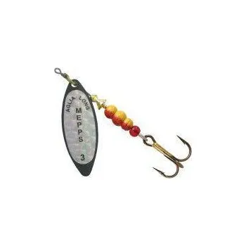 Umělá nástraha Rotační třpytka MEPPS Aglia Long Rainbo černá-stříbrná perleť 4