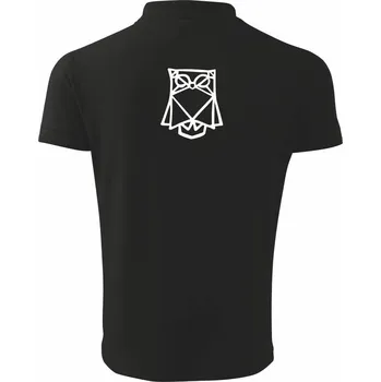 Pánská košile Geometrire - sova jednoduchá - Polokošile pánská Pique Polo 203 - 4XL ( Černá )