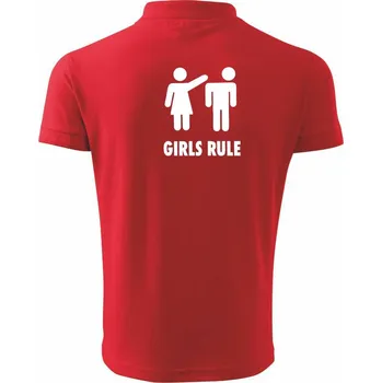 Pánská košile Girls rule - Polokošile pánská Pique Polo 203 - 3XL ( Červená )