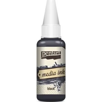 Výtvarná barva Pentart Alkoholový inkoust MEDIA INK PENTART 20 ml ČERNÁ