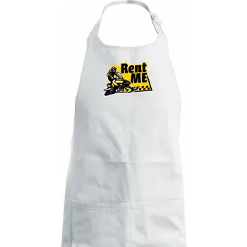 Kuchyňská zástěra Skútr Rent me - Dámská zástěra na vaření - Univerzální velikost ( Bílá )