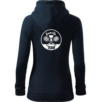 Dámská mikina Badminton Family Team - Dámská mikina trendy zipper s kapucí - XS ( Námořní modrá (velmi tmavá - téměř černá) )
