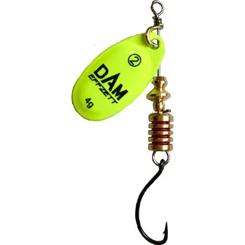 Umělá nástraha DAM EFFZETT rotační třpytka Fluo Einfachh Spinner -Yellow Velikost: Vel. 3, váha 6g
